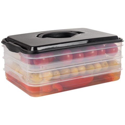 POJEMNIK NA WĘDLINY I SERY ORGANIZER DO LODÓWKI NA WĘDLINĘ SER 3-POZIOMOWY 3 X 600 ML VILDE 122617