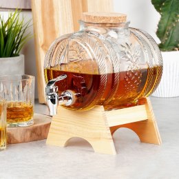 SŁÓJ SŁOIK DO NAPOJÓW Z KRANIKIEM I STOJAKIEM 3L DYSTRYBUTOR NA NAPOJE BECZKA VILDE 139750