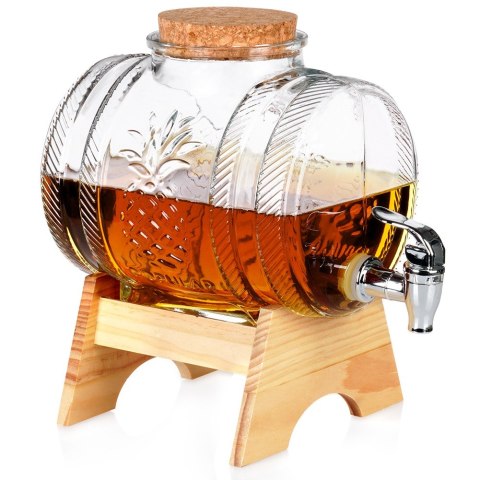 SŁÓJ SŁOIK DO NAPOJÓW Z KRANIKIEM I STOJAKIEM 3L DYSTRYBUTOR NA NAPOJE BECZKA VILDE 139750