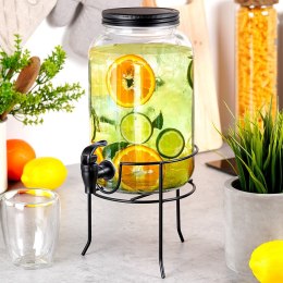 SŁÓJ SŁOIK DO NAPOJÓW Z KRANIKIEM I STOJAKIEM CZARNY DYSTRYBUTOR NA NAPOJE WODĘ LEMONIADĘ 3.2L VILDE 139608