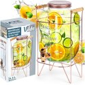 SŁÓJ SŁOIK DO NAPOJÓW Z KRANIKIEM I STOJAKIEM KRAN NA NAPOJE WODĘ LEMONIADĘ 5.5L RÓŻOWE ZŁOTO VILDE 139603