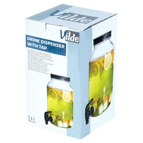 SŁÓJ SŁOIK DO NAPOJÓW Z KRANIKIEM SZKLANY 3,2L VILDE 139607