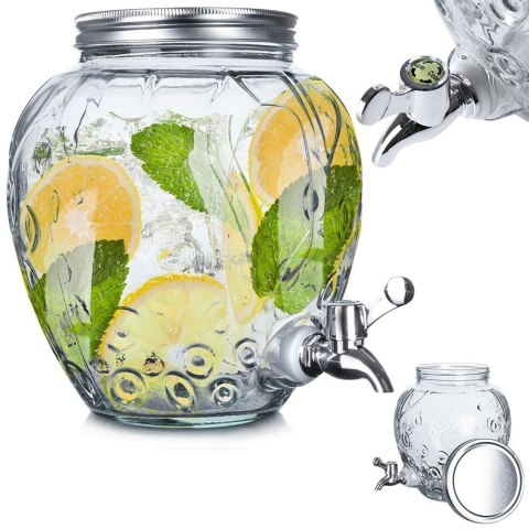 SŁÓJ SŁOIK DO NAPOJÓW Z KRANIKIEM SZKLANY 4,5L EXCELLENT HOUSEWARE 139324