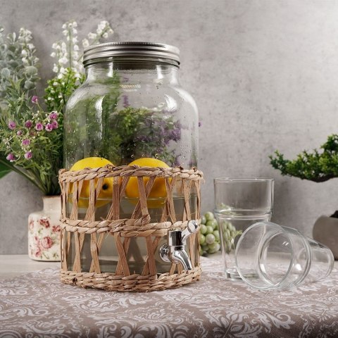 SŁÓJ SŁOIK DO NAPOJÓW Z KRANIKIEM SZKLANY 5,5L EXCELLENT HOUSEWARE 139141