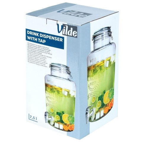 SŁÓJ SŁOIK DO NAPOJÓW Z KRANIKIEM SZKLANY 8L VILDE 139605