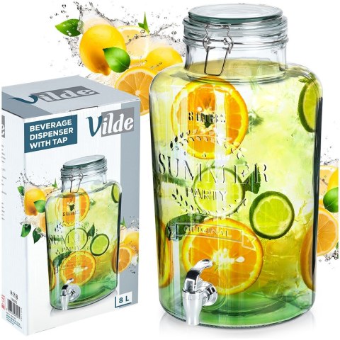 SŁÓJ SŁOIK DO NAPOJÓW Z KRANIKIEM SZKLANY 8L VILDE 139605