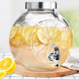 SŁÓJ SŁOIK DO NAPOJÓW Z KRANIKIEM SZKLANY NA NAPOJE LEMONIADĘ CYTRYNA 5.4L ORION 143793