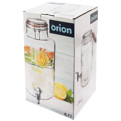 SŁÓJ SŁOIK DO NAPOJÓW Z KRANIKIEM SZKLANY NA NAPOJE WODĘ LEMONIADĘ 6.7L ORION 143778