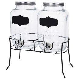SŁÓJ SŁOIK DO NAPOJÓW Z KRANIKIEM SZKLANY PODWÓJNY ZE STOJAKIEM 2X4L 2 SZT. EXCELLENT HOUSEWARE 139009