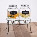 SŁÓJ SŁOIK DO NAPOJÓW Z KRANIKIEM SZKLANY PODWÓJNY ZE STOJAKIEM 2X4L 2 SZT. EXCELLENT HOUSEWARE 139009