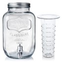 SŁÓJ SŁOIK DO NAPOJÓW Z KRANIKIEM SZKLANY Z WKŁADEM NA OWOCE 4L VILDE 139160