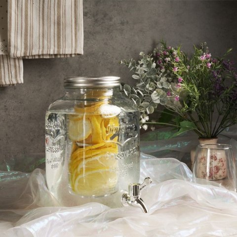 SŁÓJ SŁOIK DO NAPOJÓW Z KRANIKIEM SZKLANY Z WKŁADEM NA OWOCE 4L VILDE 139160