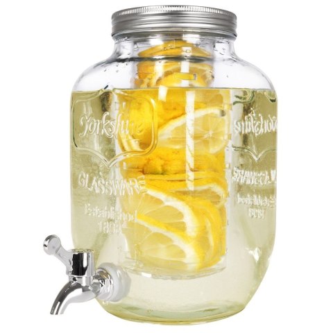SŁÓJ SŁOIK DO NAPOJÓW Z KRANIKIEM SZKLANY Z WKŁADEM NA OWOCE 4L VILDE 139160