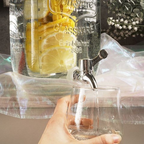 SŁÓJ SŁOIK DO NAPOJÓW Z KRANIKIEM SZKLANY Z WKŁADEM NA OWOCE 4L VILDE 139160