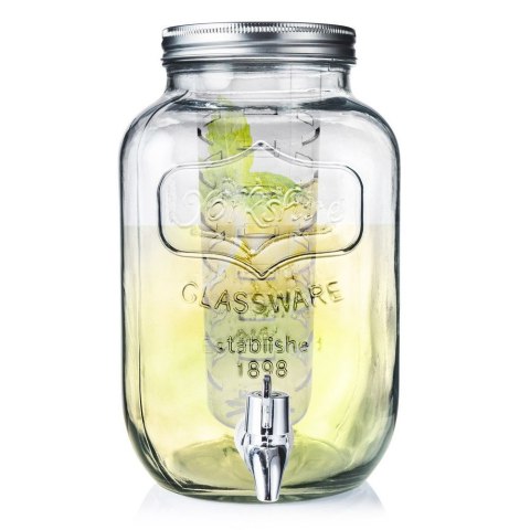 SŁÓJ SŁOIK DO NAPOJÓW Z KRANIKIEM SZKLANY Z WKŁADEM NA OWOCE 4L VILDE 139160