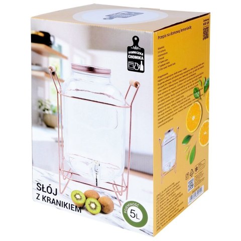 SŁÓJ SŁOIK DO NAPOJÓW Z KRANIKIEM ZE STOJAKIEM 5L VILDE 139373