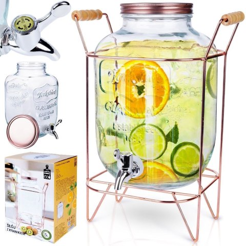 SŁÓJ SŁOIK DO NAPOJÓW Z KRANIKIEM ZE STOJAKIEM 5L VILDE 139373