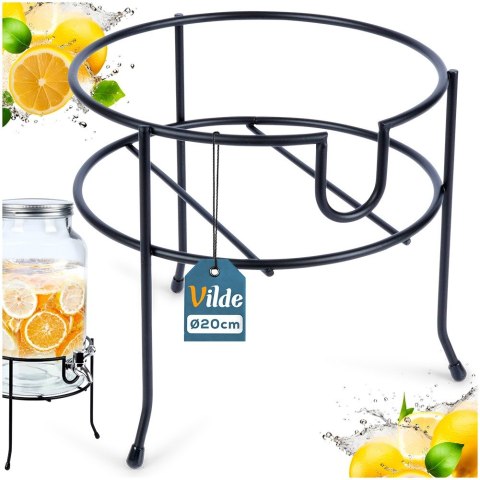 STOJAK POD SŁÓJ SŁOIK Z KRANIKIEM METALOWY CZARNY 20 CM VILDE 229071