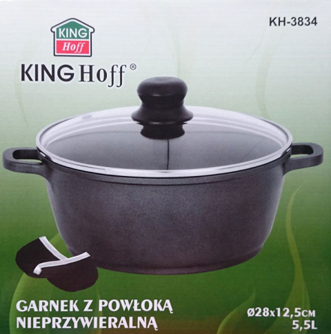 GARNEK KiNGHOFF TEFLONOWY 6.3L 28cm KH-3834 GARNEK KiNGHOFF TEFLONOWY 6.3L 28cm KH-3834