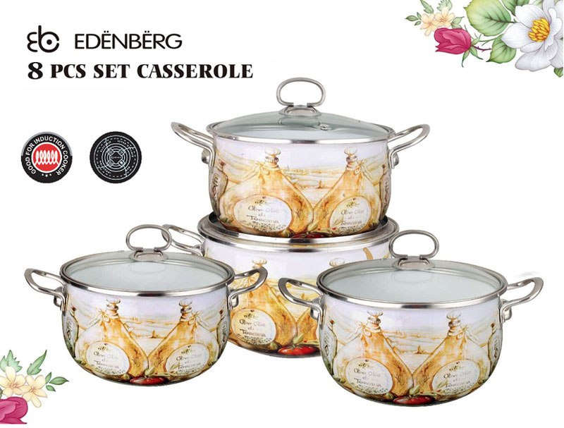 GARNKI EMALIOWANE EDENBERG OLIO 8 ELE EB-1836-OL GARNKI EMALIOWANE EDENBERG OLIO 8 ELE EB-1836-OL