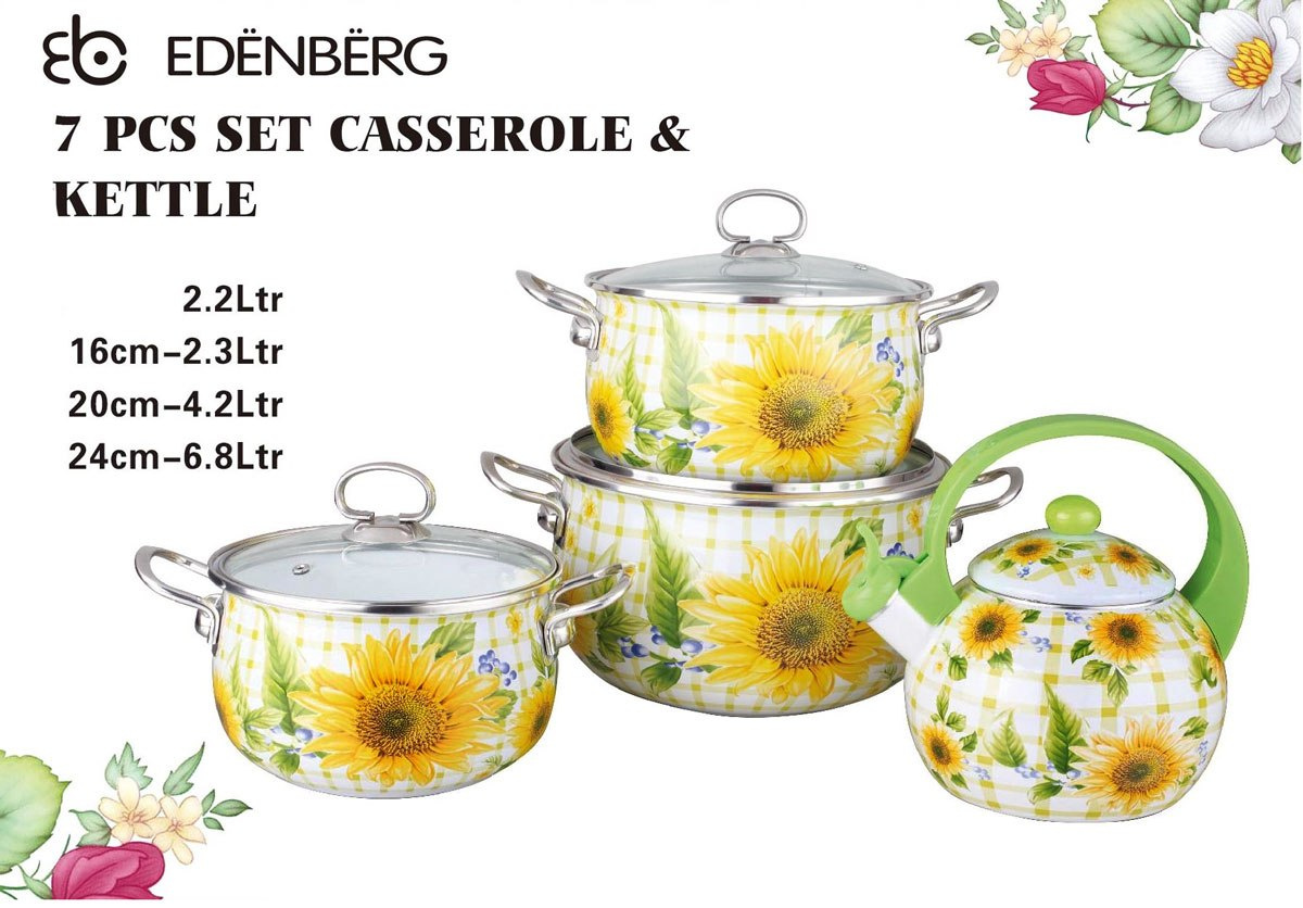 GARNKI EMALIOWANE EDENBERG SUNFLOWER 7 ELE EB-1839-SL GARNKI EMALIOWANE EDENBERG SUNFLOWER 7 ELE EB-1839-SL