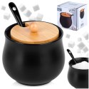 CUKIERNICZKA CERAMICZNA Z ŁYŻECZKĄ CZARNA CUKIERNICA POJEMNIK NA CUKIER 250ML VILDE 139683