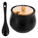 CUKIERNICZKA CERAMICZNA Z ŁYŻECZKĄ CZARNA CUKIERNICA POJEMNIK NA CUKIER 250ML VILDE 139683