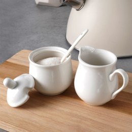 CUKIERNICZKA I MLECZNIK CUKIERNICA PORCELANOWA BIAŁA 2X150 ML ZESTAW 3 ELE ORION 153521