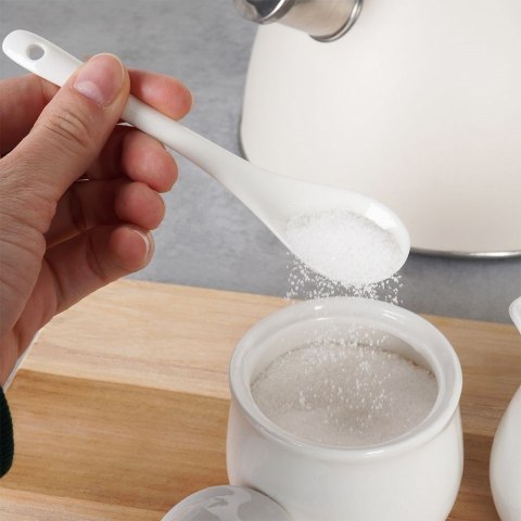 CUKIERNICZKA I MLECZNIK CUKIERNICA PORCELANOWA BIAŁA 2X150 ML ZESTAW 3 ELE ORION 153521