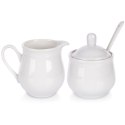 CUKIERNICZKA I MLECZNIK CUKIERNICA PORCELANOWA BIAŁA 2X150 ML ZESTAW 3 ELE ORION 153521