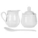 CUKIERNICZKA I MLECZNIK CUKIERNICA PORCELANOWA BIAŁA 2X150 ML ZESTAW 3 ELE ORION 153521