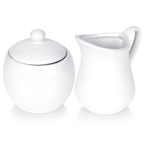 CUKIERNICZKA I MLECZNIK PORCELANOWE BIAŁE 130 ML / 170 ML 2 ELE. ALPINA 139019