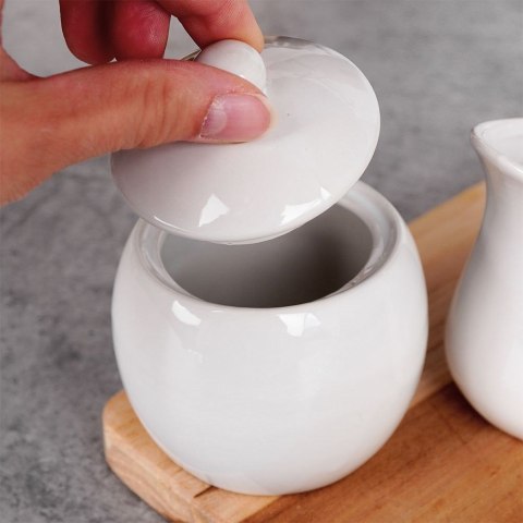 CUKIERNICZKA I MLECZNIK PORCELANOWE BIAŁE 130 ML / 170 ML 2 ELE. ALPINA 139019