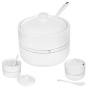CUKIERNICZKA Z ŁYŻECZKĄ CERAMICZNA BIAŁA CUKIERNICA POJEMNIK NA CUKIER SERCE 300 ML ORION 155401