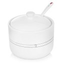 CUKIERNICZKA Z ŁYŻECZKĄ CERAMICZNA BIAŁA CUKIERNICA POJEMNIK NA CUKIER SERCE 300 ML ORION 155401