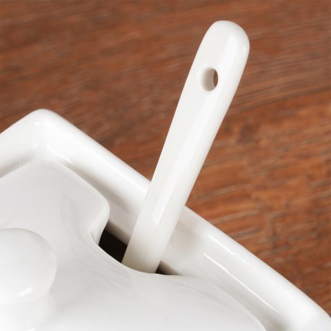 CUKIERNICZKA Z ŁYŻECZKĄ PORCELANOWA BIAŁA 200 ML HIT 153509