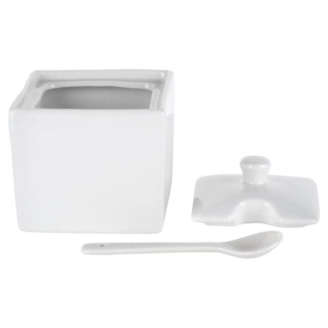 CUKIERNICZKA Z ŁYŻECZKĄ PORCELANOWA BIAŁA 200 ML HIT 153509