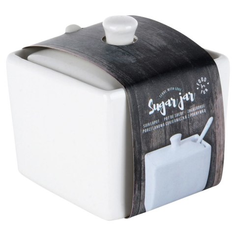 CUKIERNICZKA Z ŁYŻECZKĄ PORCELANOWA BIAŁA 200 ML HIT 153509