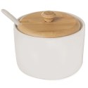 CUKIERNICZKA Z ŁYŻECZKĄ PORCELANOWA BIAŁA CUKIERNICA POJEMNIK NA CUKIER WHITELINE 240 ML ORION 126714
