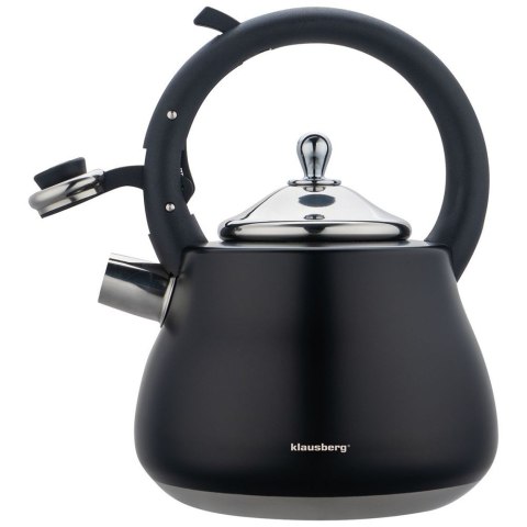 CZAJNIK STALOWY NA GAZ 2.8L INDUKCJA CZARNY MATOWY KLAUSBERG KB-7918