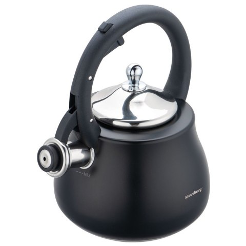 CZAJNIK STALOWY NA GAZ 2.8L INDUKCJA CZARNY MATOWY KLAUSBERG KB-7918