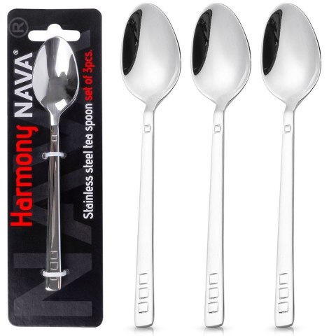 ŁYŻECZKI DO HERBATY KOMPLET ŁYŻECZEK 3 ELE SZTUĆCE ZE STALI NIERDZEWNEJ HARMONY NAVA 10-121-053