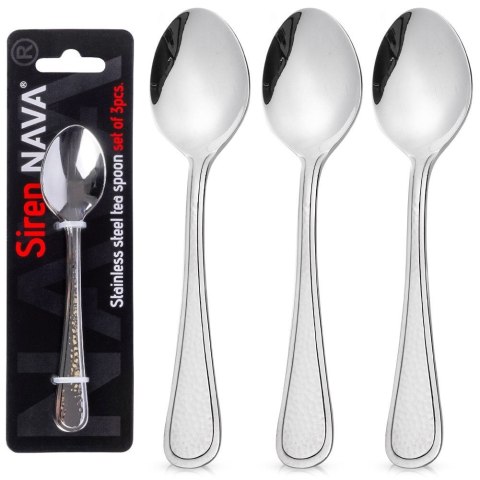 ŁYŻECZKI DO HERBATY KOMPLET ŁYŻECZEK 3 ELE SZTUĆCE ZE STALI NIERDZEWNEJ SIREN NAVA 10-121-033