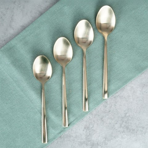 ŁYŻECZKI DO HERBATY KOMPLET ŁYŻECZEK ZESTAW 4 ELE SZTUĆCE ZŁOTE EXCELLENT HOUSEWARE 139744