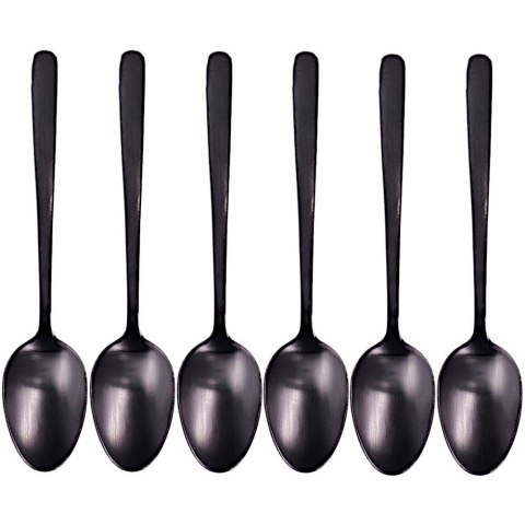 ŁYŻECZKI DO HERBATY KOMPLET ŁYŻECZEK ZESTAW 6 SZT SZTUĆCE CZARNE POŁYSK EXCELLENT HOUSEWARE 139006
