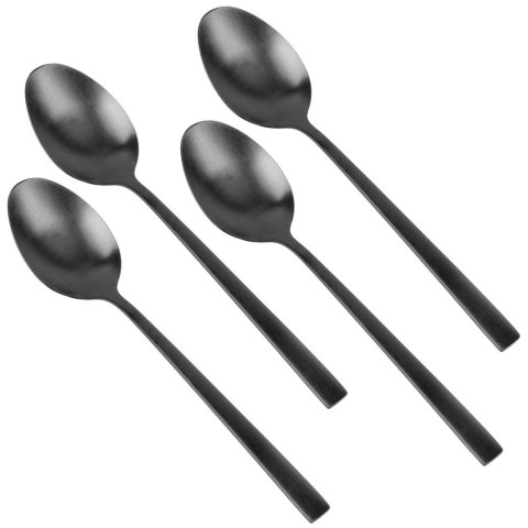 ŁYŻECZKI DO HERBATY KOMPLET ŁYŻECZEK ZESTAW SZTUĆCE CZARNE SATYNOWE 4-ELE EXCELLENT HOUSEWARE 139770