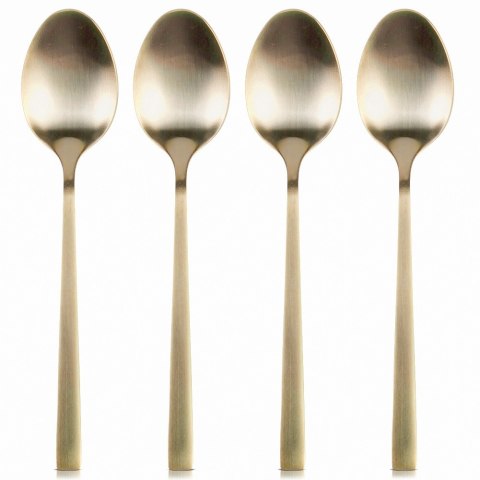 ŁYŻECZKI DO HERBATY KOMPLET ŁYŻECZEK ZESTAW SZTUĆCE ZŁOTE SATYNOWE 4-ELE EXCELLENT HOUSEWARE 139767
