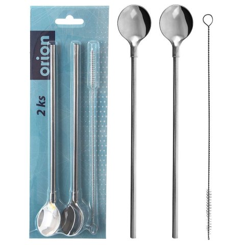 ŁYŻECZKI KOKTAJLOWE DŁUGIE ZE SŁOMKĄ DO DRINKÓW SZTUĆCE 3-ELE ORION 144602