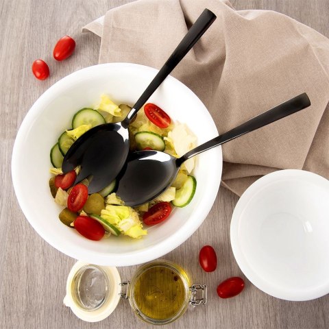 ŁYŻKA DO SERWOWANIA NAKŁADANIA SAŁATY STALOWA CZARNA BLACK 25CM ORION 144610