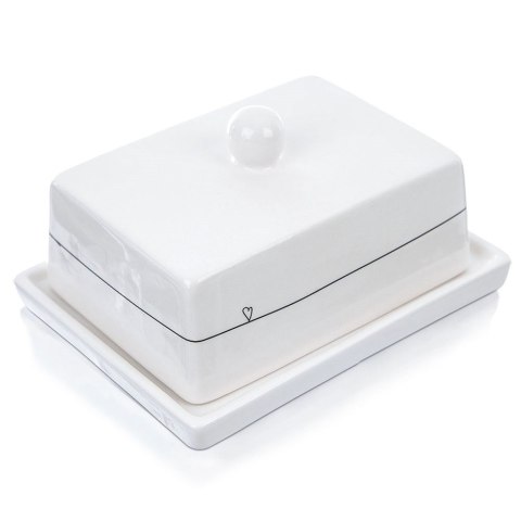 MASELNICZKA CERAMICZNA BIAŁA MASELNICA POJEMNIK NA MASŁO SERCE ORION 128901